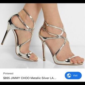 Jimmy Choo Lang Silver Mirror Sandals